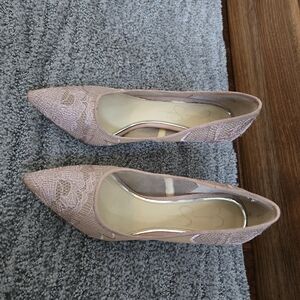 Elegant Pink Lace Women Shoes